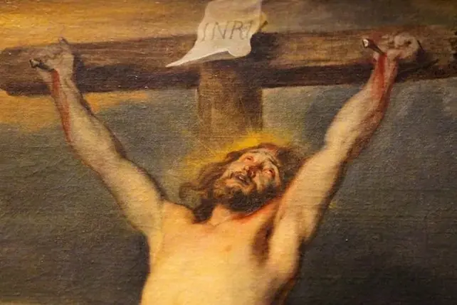 Tijdens deze uren hangt niet alleen Jezus aan het kruis, maar de hele geschiedenis aan haar scharnierpunt. (foto: Anthon Van Dyck / Publiek Domein )