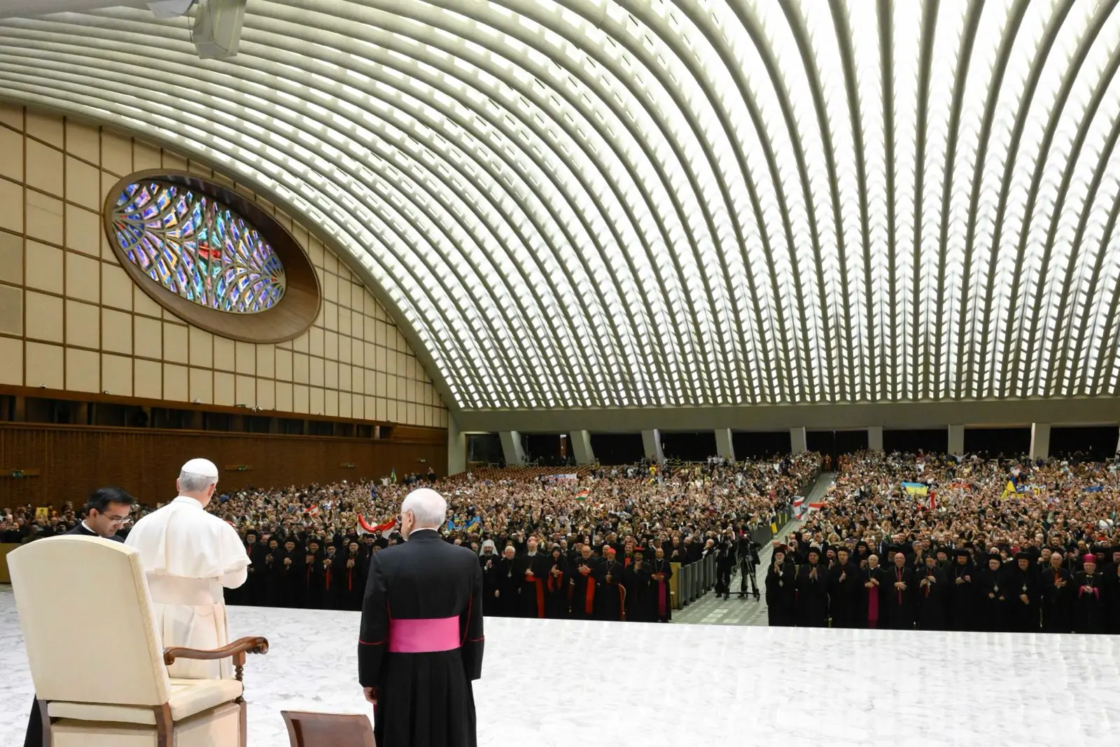 Eerste Woensdag Cateches van Paus Leo XIV - 14 mei 2025 (Foto Credit: Vaticano Media / Daniel Ibanez EWTN Vaticano